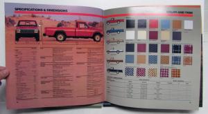 1986 Jeep Comanche Custom X XLS Original Dealer Sales Brochure