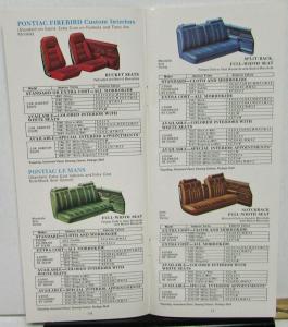 1975 Pontiac Dealer Sales Brochure Interior Trim & Exterior Color Options All