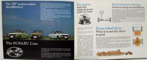 1971 1972 Subaru FF1 1300 G & 1100 Models Color Sales Folder Original