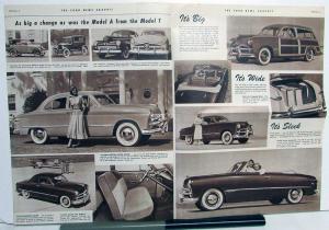 1949 Ford News Graphic Sales Folder Custom Sedan Coupe Wagon Convertible Orig