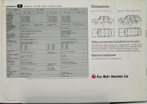 1971 1972 Subaru FF1 1300 G & 1100 Models Color Sales Brochure Original