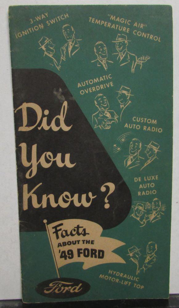 1949 Ford Did You Know Facts About the 49 Sales Brochure