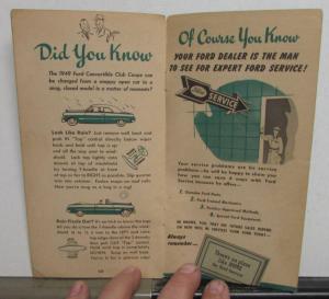 1949 Ford Did You Know Facts About the 49 Sales Brochure