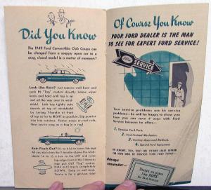 1949 Ford Did You Know Facts About the 49 Sales Brochure