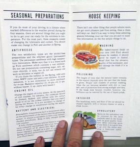 1949 Ford V8 & 6 Keeping Out Front Owners Manual Performance Assurance Guide