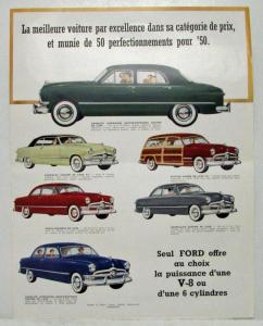 1950 La Ford Presente 50 Perfectionnements Sales Folder Belgium Mkt French Text