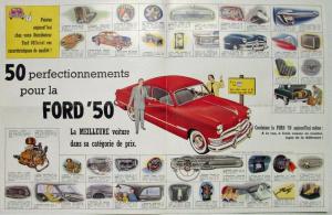 1950 La Ford Presente 50 Perfectionnements Sales Folder Belgium Mkt French Text