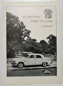 1951 Ford DeLuxe Sales Sheet Danish Text