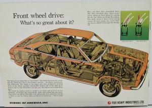 1973 1974 1975 1976 Subaru DL Sedan & Wagon & GL Coupe Sales Brochure Original