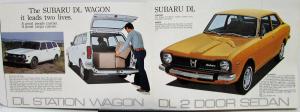 1973 1974 1975 1976 Subaru DL Sedan & Wagon & GL Coupe Sales Brochure Original