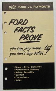 1952 Ford vs Plymouth Sales Brochure