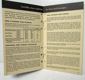 1952 Ford vs Plymouth Sales Brochure
