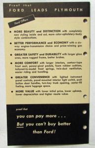 1952 Ford vs Plymouth Sales Brochure