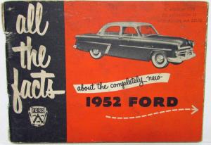 1952 All the Facts About the Completely New 52 Ford Sales Brochure