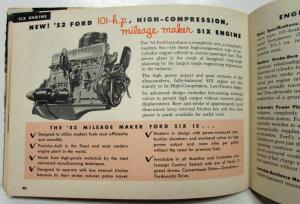 1952 All the Facts About the Completely New 52 Ford Sales Brochure