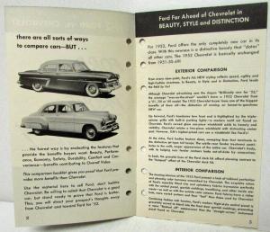 1952 Ford vs Chevrolet Sales Brochure