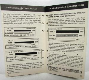 1952 Ford vs Chevrolet Sales Brochure