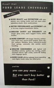 1952 Ford vs Chevrolet Sales Brochure