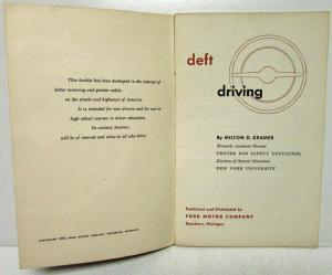 1952 Ford Deft Driving Aid to Safer More Efficient Driving Booklet w Order Form