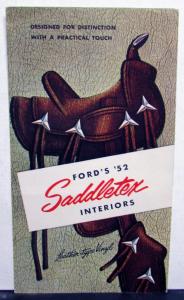 1952 Ford Saddletex Interiors Leather Type Vinyl Sales Trifold
