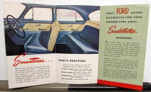 1952 Ford Saddletex Interiors Leather Type Vinyl Sales Trifold