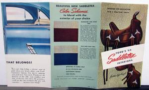 1952 Ford Saddletex Interiors Leather Type Vinyl Sales Trifold