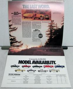 1987 Jeep Pickup Trucks Comanche J10 J20 Original Dealer Sales Brochure
