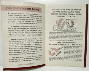 1952 Ford Fordomatic Drive Sales Brochure