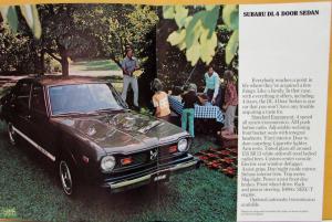1977 Subaru GF DL Sedan Wagon FWD Color Full Line Sales Brochure Original