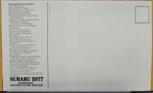 1977 Subaru GF DL Sedan Wagon FWD Color Full Line Sales Folder MAILER Original