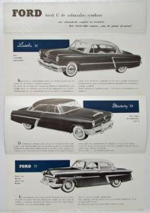 1952 Ford Lincoln Mercury Mailer Sales Folder Dutch Text