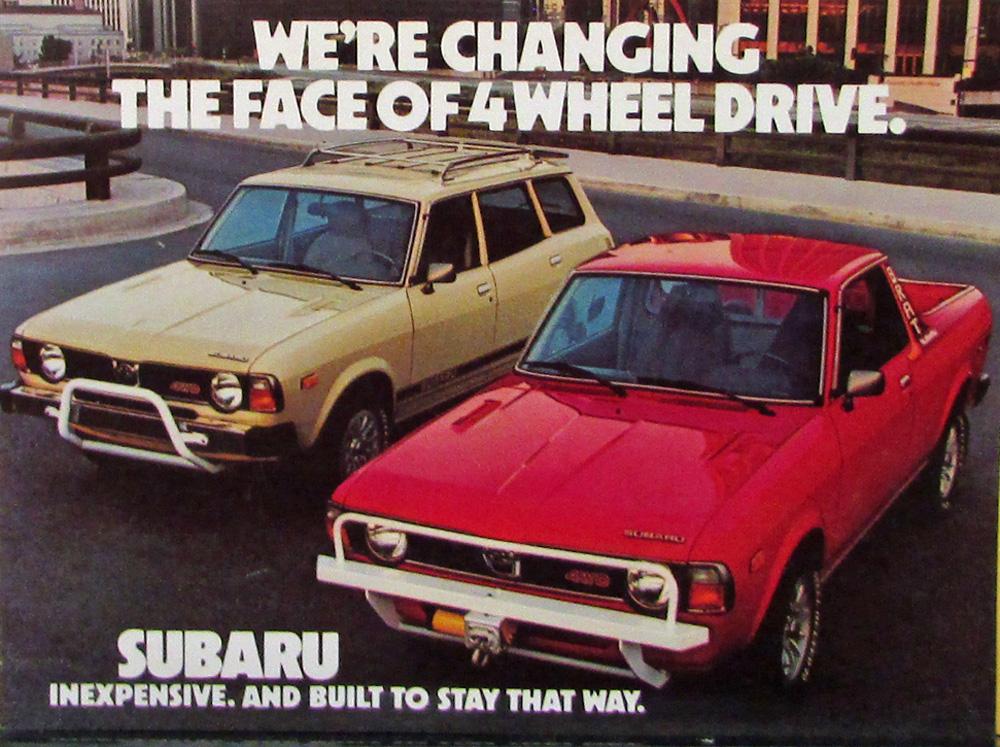 1978 Subaru 4WD Brat & Station Wagon Color Sales Postcard Original