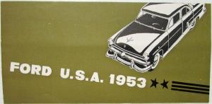 1953 Ford USA Sales Folder Dutch Text