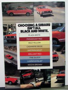 1979 Subaru Full Line Sedan DL GF Coupe Wagon Brat Sales Brochure Original