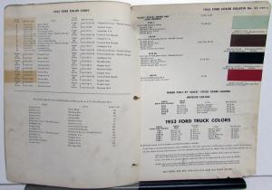 1953 Ford Color Paint Chips DuPont Leaflets