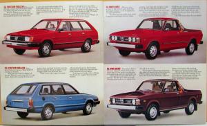1980 Subaru Sedan Hardtop Wagon Brat Hatchback Brat Color Sales Brochure Orig