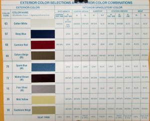 1980 Subaru Exterior Color Selections Sales Folder Original