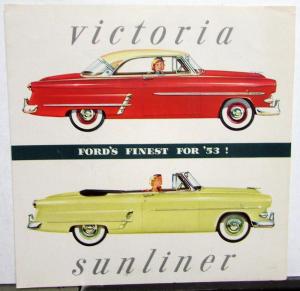 1953 Ford Victoria Sunliner Sales Folder