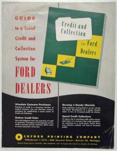 1953 Ford Brochure Order Form Promotes Sound Credit and Collection System