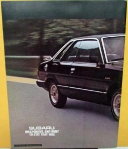 1981 Subaru Hardtop Sedan Wagon Hatchback 1600 1800 Sales Brochure Original