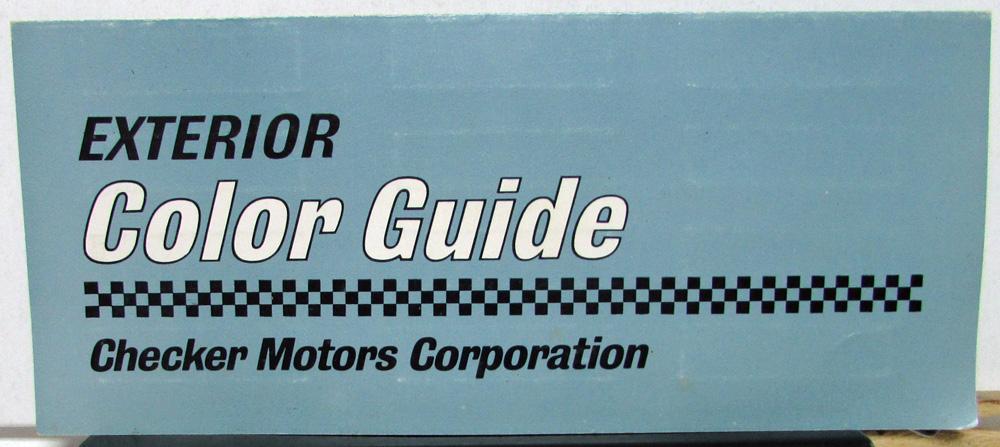 1967 Checker Marathon Dealer Sales Brochure Color Options Paint Chips