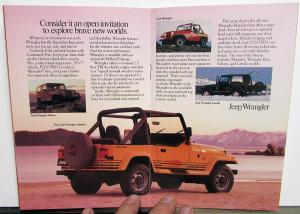 1989 Jeep Grand Wagoneer Wrangler Cherokee Comanche Small Sales Brochure