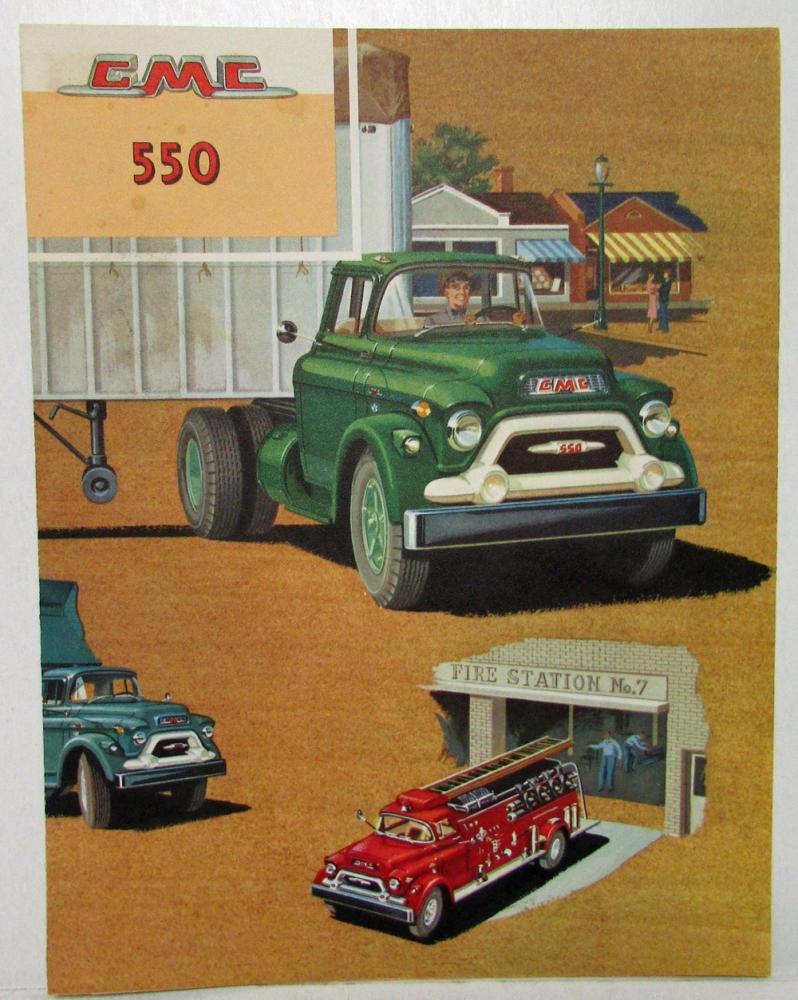 1959 GMC 550 Series Truck 370 V-8 Engine Sales Brochure Folder Original