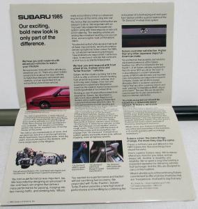 1985 Subaru Brat Hatchback Coupe Turbo Sedan Wagon Sales Folder Original