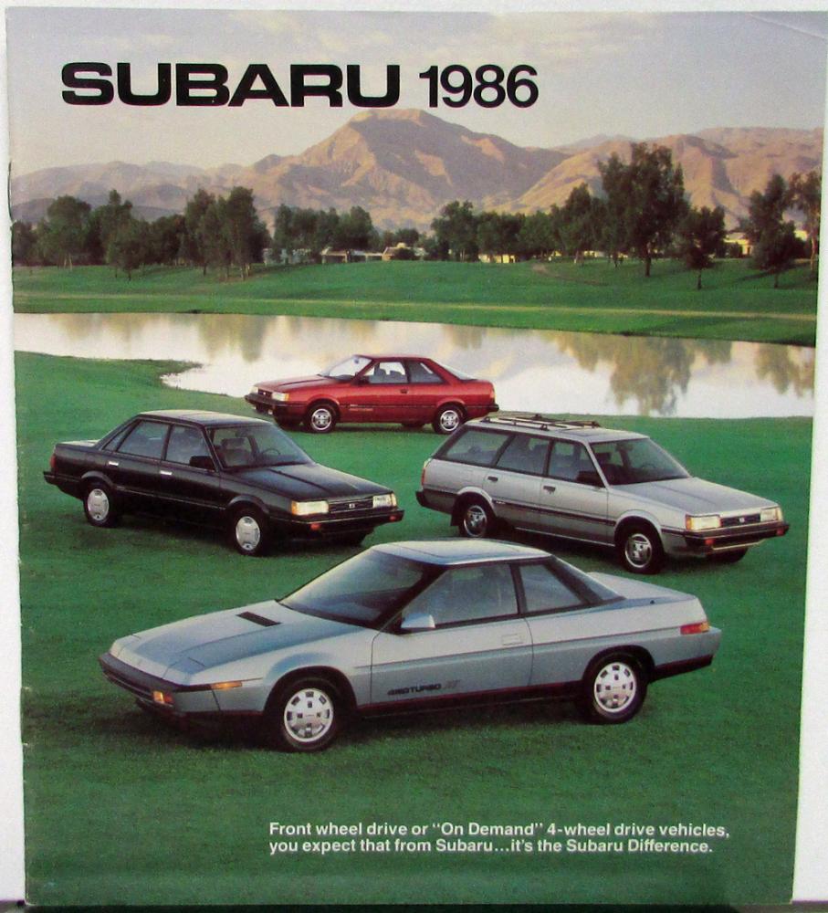 1986 Subaru XT Coupe Wagon Sedan 3 Door Hatchback Brat 4WD Sales Brochure