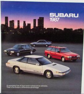 1987 Subaru XT Wagon Sedan 3 Door Coupe Hatchback Brat Justy Sales Brochure