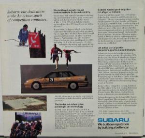 1989 Subaru Legacy XT Loyale Justy Color Sales Brochure Original