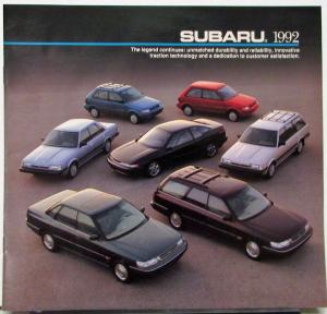 1992 Subaru SVX Legacy Loyale Justy Color Sales Brochure Original