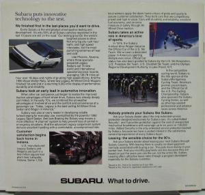 1992 Subaru SVX Legacy Loyale Justy Color Sales Brochure Original