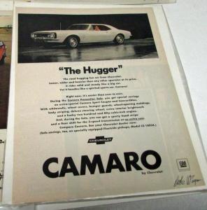 Chevrolet Camaro Nova SS Ads Signed By Dick Wingerson Ad Writer Vintage Set